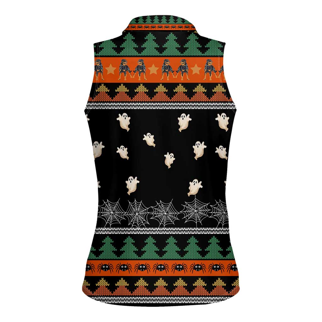 Rottweiler Christmas Women Sleeveless Polo Shirt Xmas Holiday Patterns - Wonder Print Shop
