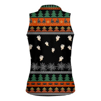 Rottweiler Christmas Women Sleeveless Polo Shirt Xmas Holiday Patterns - Wonder Print Shop