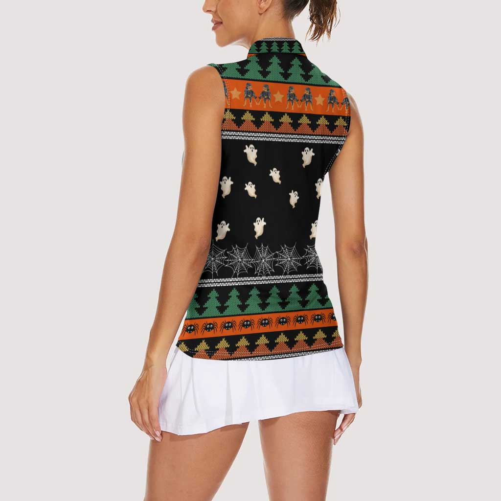 Rottweiler Christmas Women Sleeveless Polo Shirt Xmas Holiday Patterns - Wonder Print Shop