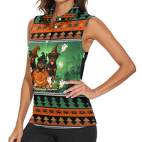 Rottweiler Christmas Women Sleeveless Polo Shirt Xmas Holiday Patterns - Wonder Print Shop