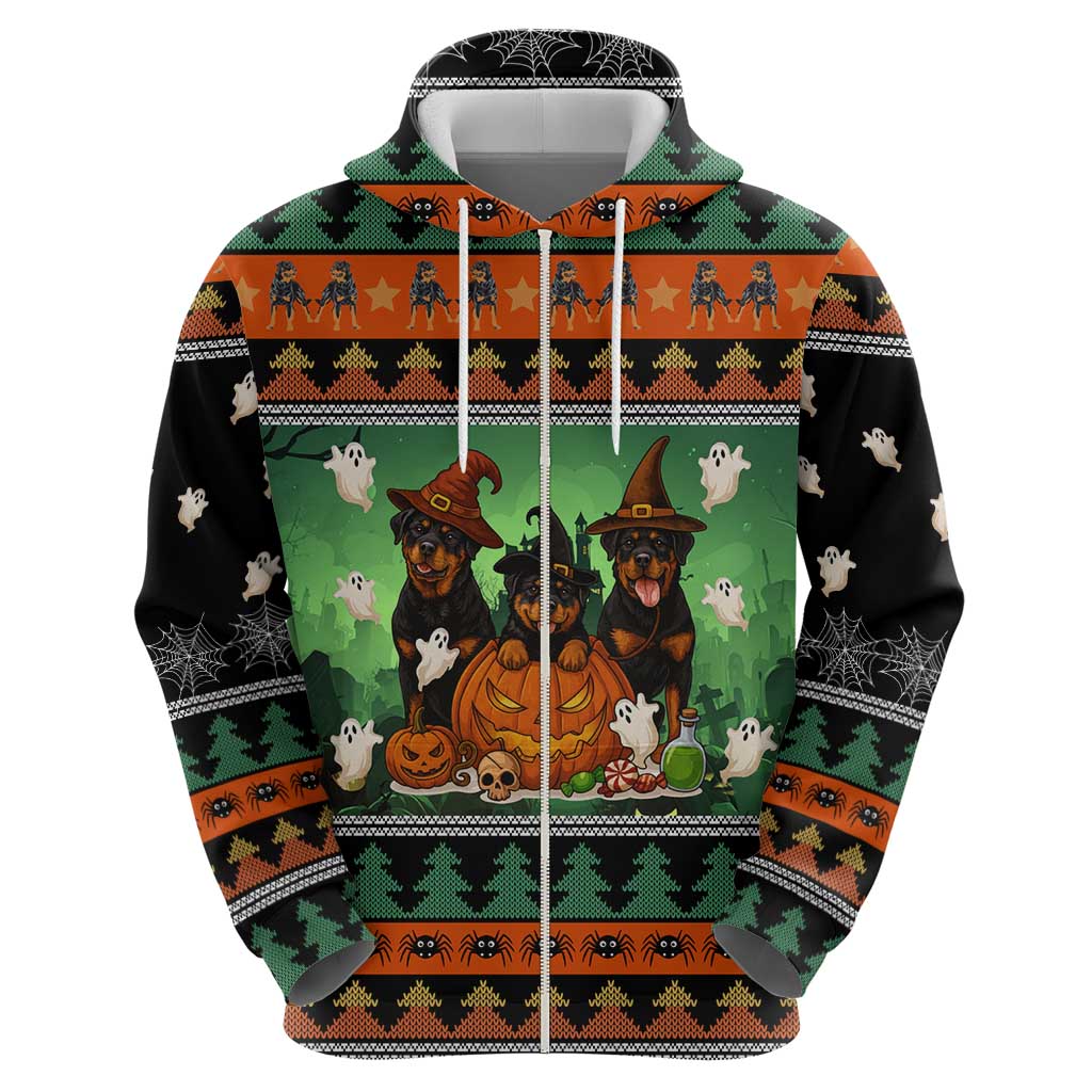 Rottweiler Christmas Zip Hoodie Xmas Holiday Patterns - Wonder Print Shop