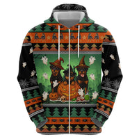 Rottweiler Christmas Zip Hoodie Xmas Holiday Patterns - Wonder Print Shop