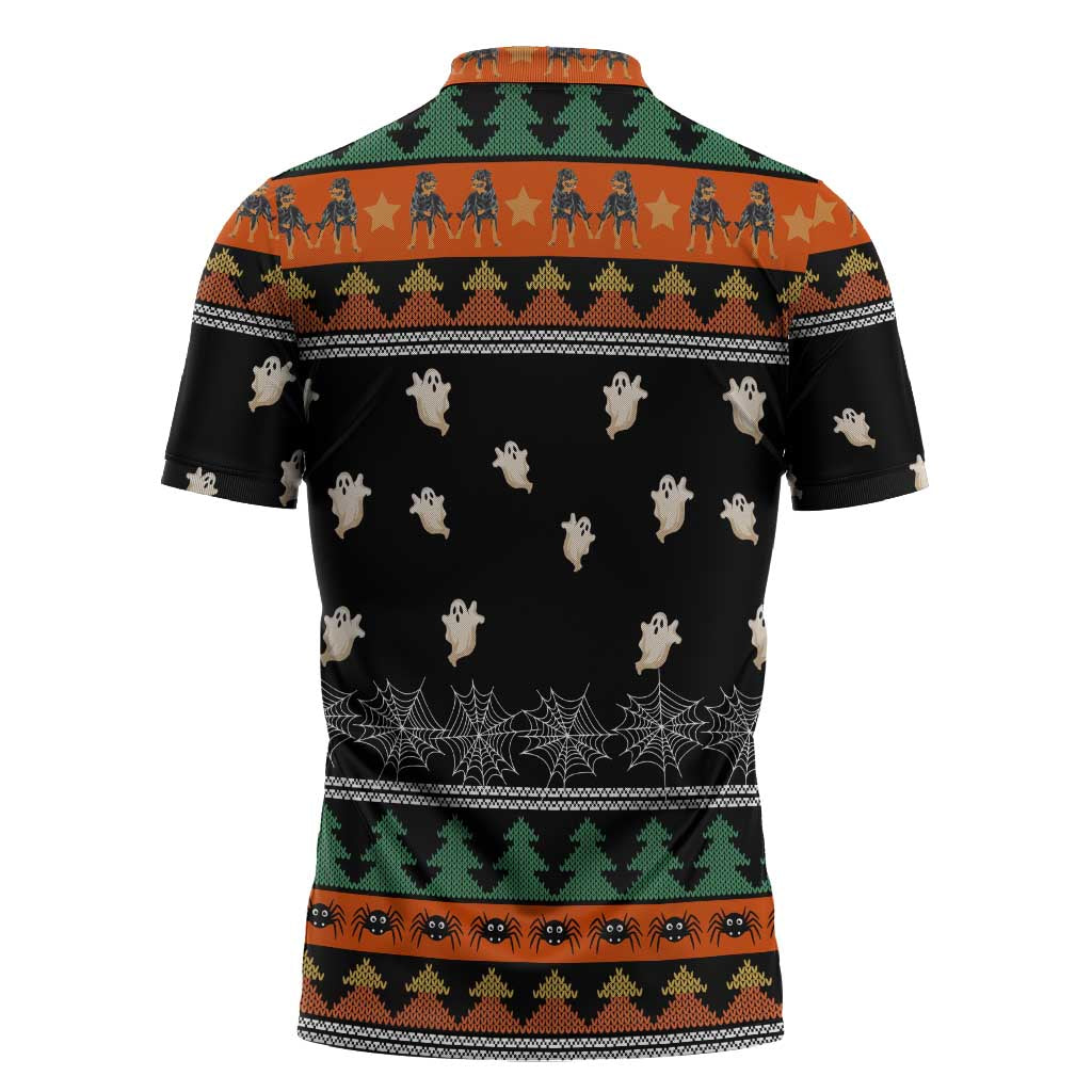 Rottweiler Christmas Zipper Polo Shirt Xmas Holiday Patterns - Wonder Print Shop