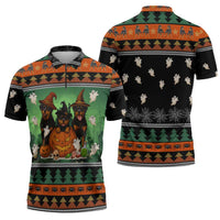 Rottweiler Christmas Zipper Polo Shirt Xmas Holiday Patterns - Wonder Print Shop