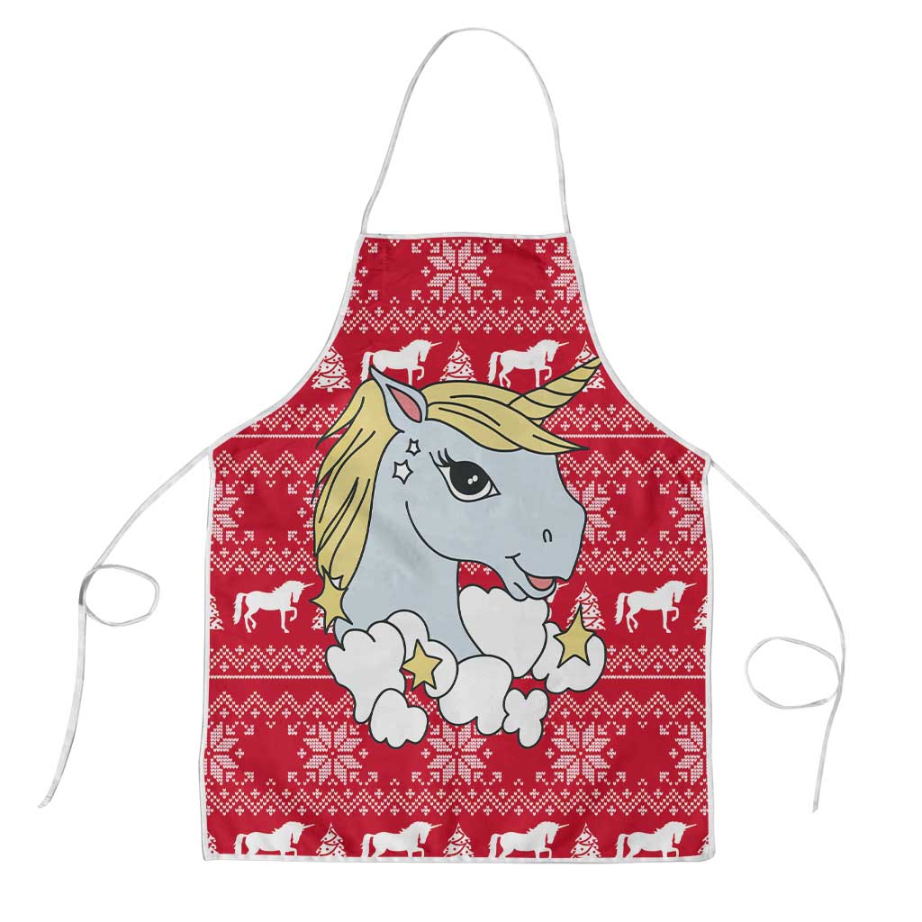 Lovely Unicorn Christmas Apron Xmas Holiday Patterns - Wonder Print Shop