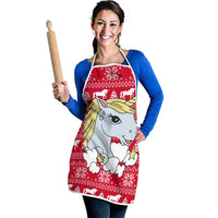 Lovely Unicorn Christmas Apron Xmas Holiday Patterns - Wonder Print Shop