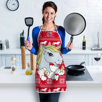 Lovely Unicorn Christmas Apron Xmas Holiday Patterns - Wonder Print Shop