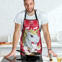 Lovely Unicorn Christmas Apron Xmas Holiday Patterns - Wonder Print Shop