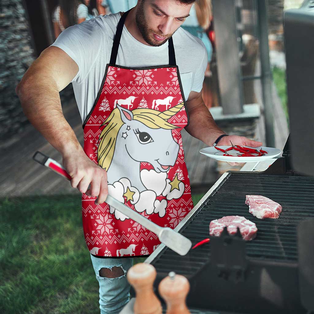 Lovely Unicorn Christmas Apron Xmas Holiday Patterns - Wonder Print Shop