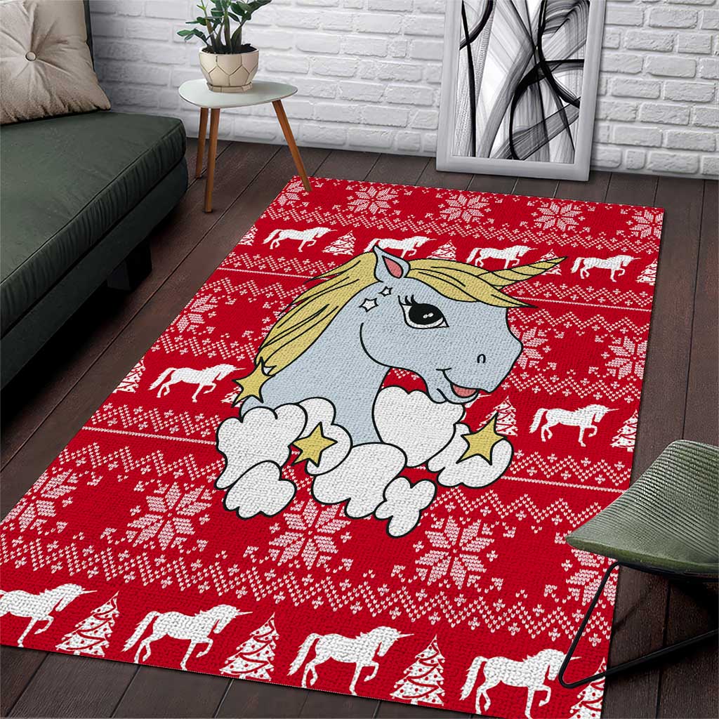 Lovely Unicorn Christmas Area Rug Xmas Holiday Patterns - Wonder Print Shop