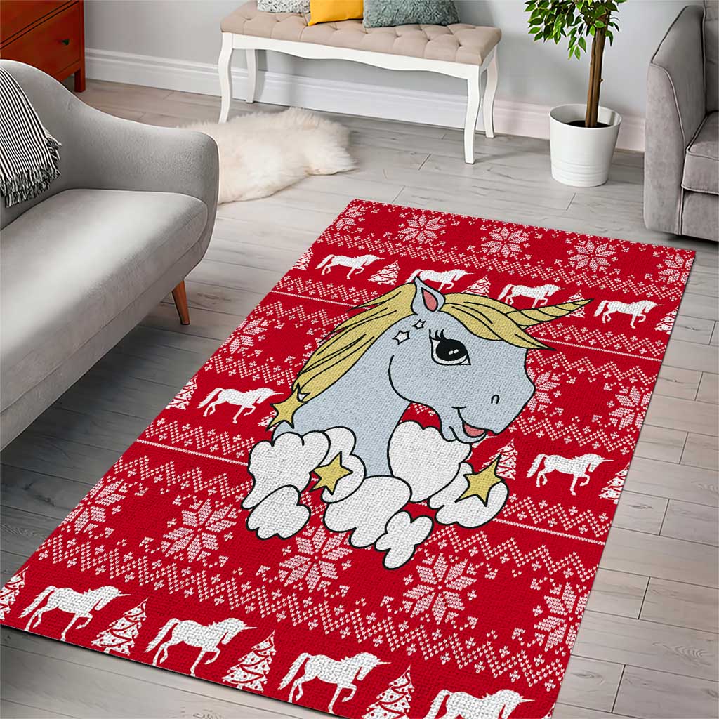 Lovely Unicorn Christmas Area Rug Xmas Holiday Patterns - Wonder Print Shop