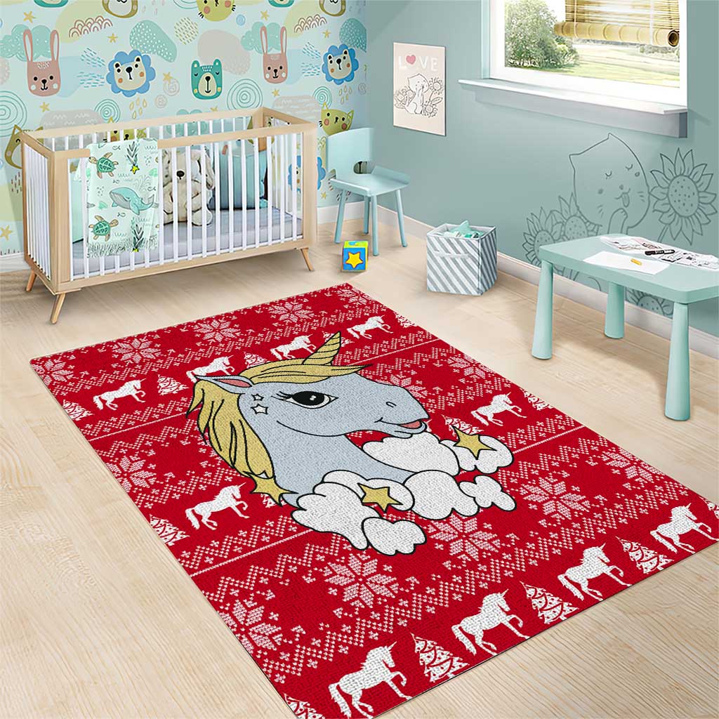 Lovely Unicorn Christmas Area Rug Xmas Holiday Patterns - Wonder Print Shop
