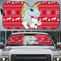 Lovely Unicorn Christmas Auto Sun Shade Xmas Holiday Patterns - Wonder Print Shop