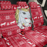 Lovely Unicorn Christmas Back Car Seat Cover Xmas Holiday Patterns - Wonder Print Shop