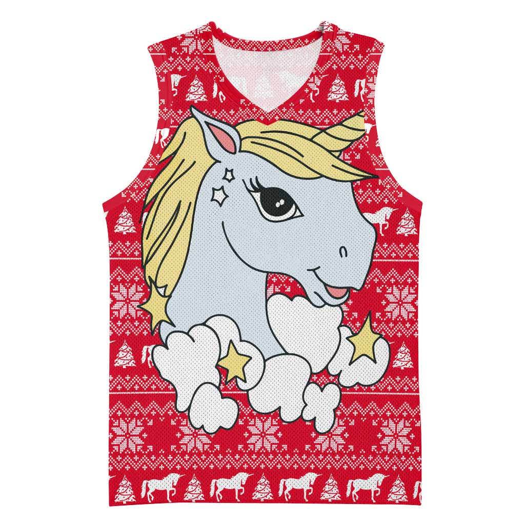 Lovely Unicorn Christmas Basketball Jersey Xmas Holiday Patterns - Wonder Print Shop