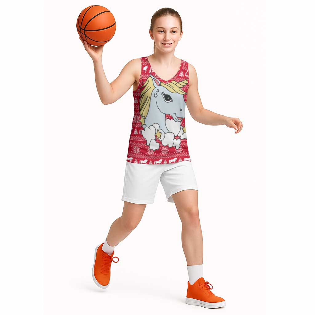 Lovely Unicorn Christmas Basketball Jersey Xmas Holiday Patterns - Wonder Print Shop