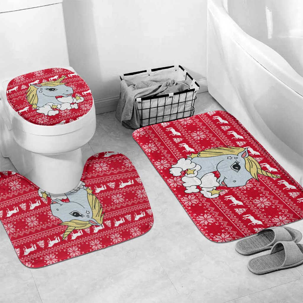 Lovely Unicorn Christmas Bathroom Set Xmas Holiday Patterns - Wonder Print Shop
