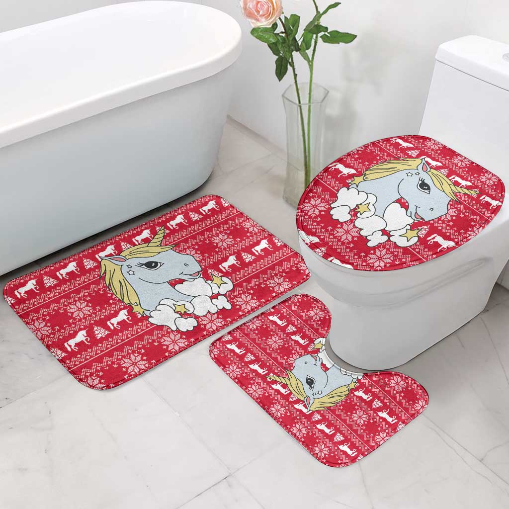 Lovely Unicorn Christmas Bathroom Set Xmas Holiday Patterns - Wonder Print Shop