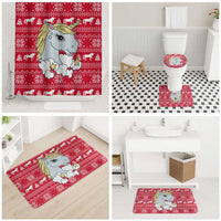 Lovely Unicorn Christmas Bathroom Set Xmas Holiday Patterns - Wonder Print Shop
