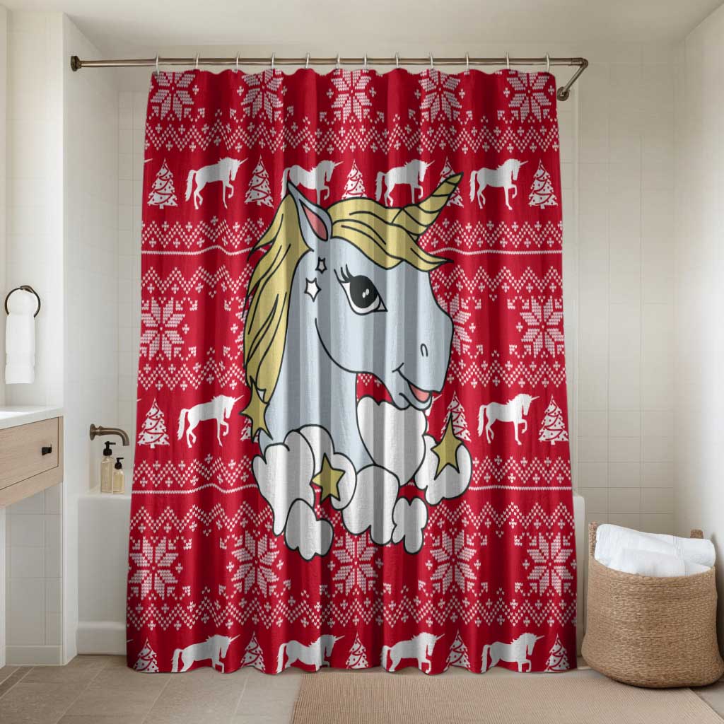 Lovely Unicorn Christmas Bathroom Set Xmas Holiday Patterns - Wonder Print Shop