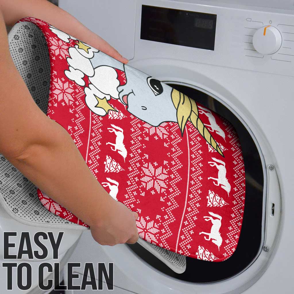 Lovely Unicorn Christmas Bathroom Set Xmas Holiday Patterns - Wonder Print Shop