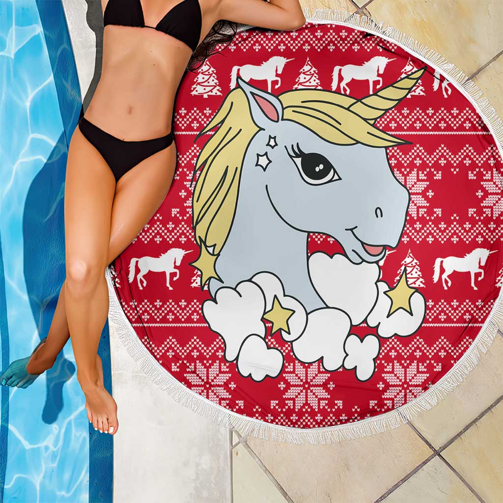 Lovely Unicorn Christmas Beach Blanket Xmas Holiday Patterns - Wonder Print Shop