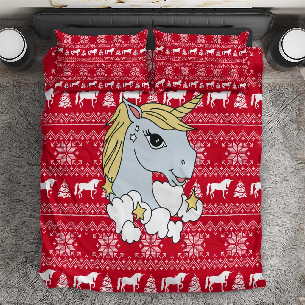 Lovely Unicorn Christmas Bedding Set Xmas Holiday Patterns - Wonder Print Shop