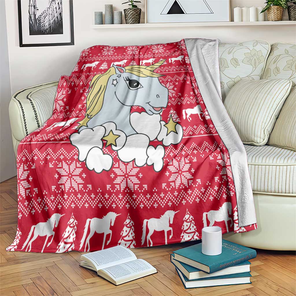 Lovely Unicorn Christmas Blanket Xmas Holiday Patterns - Wonder Print Shop