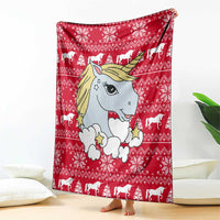 Lovely Unicorn Christmas Blanket Xmas Holiday Patterns - Wonder Print Shop