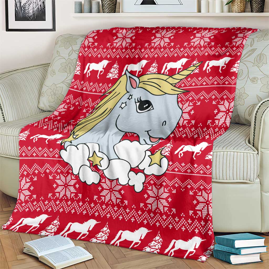 Lovely Unicorn Christmas Blanket Xmas Holiday Patterns - Wonder Print Shop