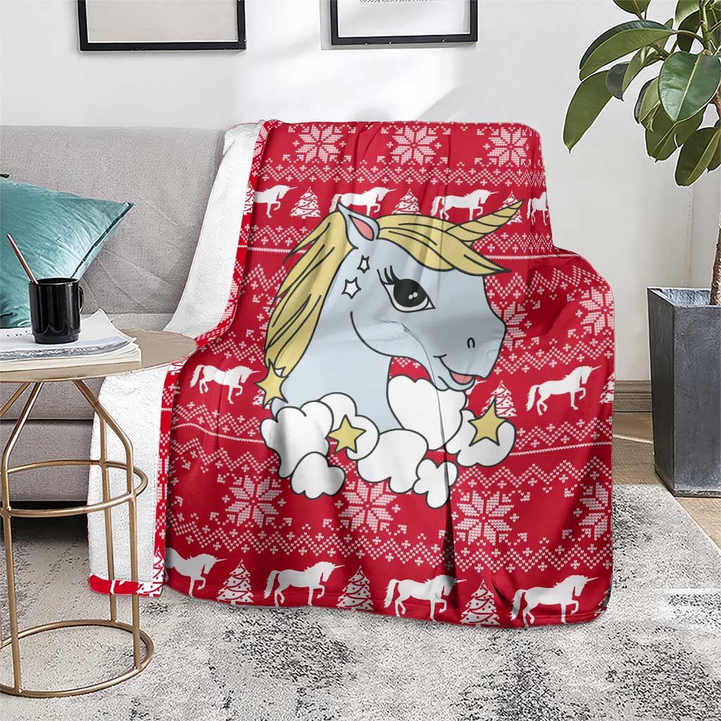 Lovely Unicorn Christmas Blanket Xmas Holiday Patterns - Wonder Print Shop