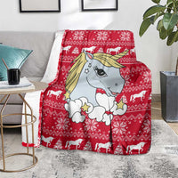 Lovely Unicorn Christmas Blanket Xmas Holiday Patterns - Wonder Print Shop