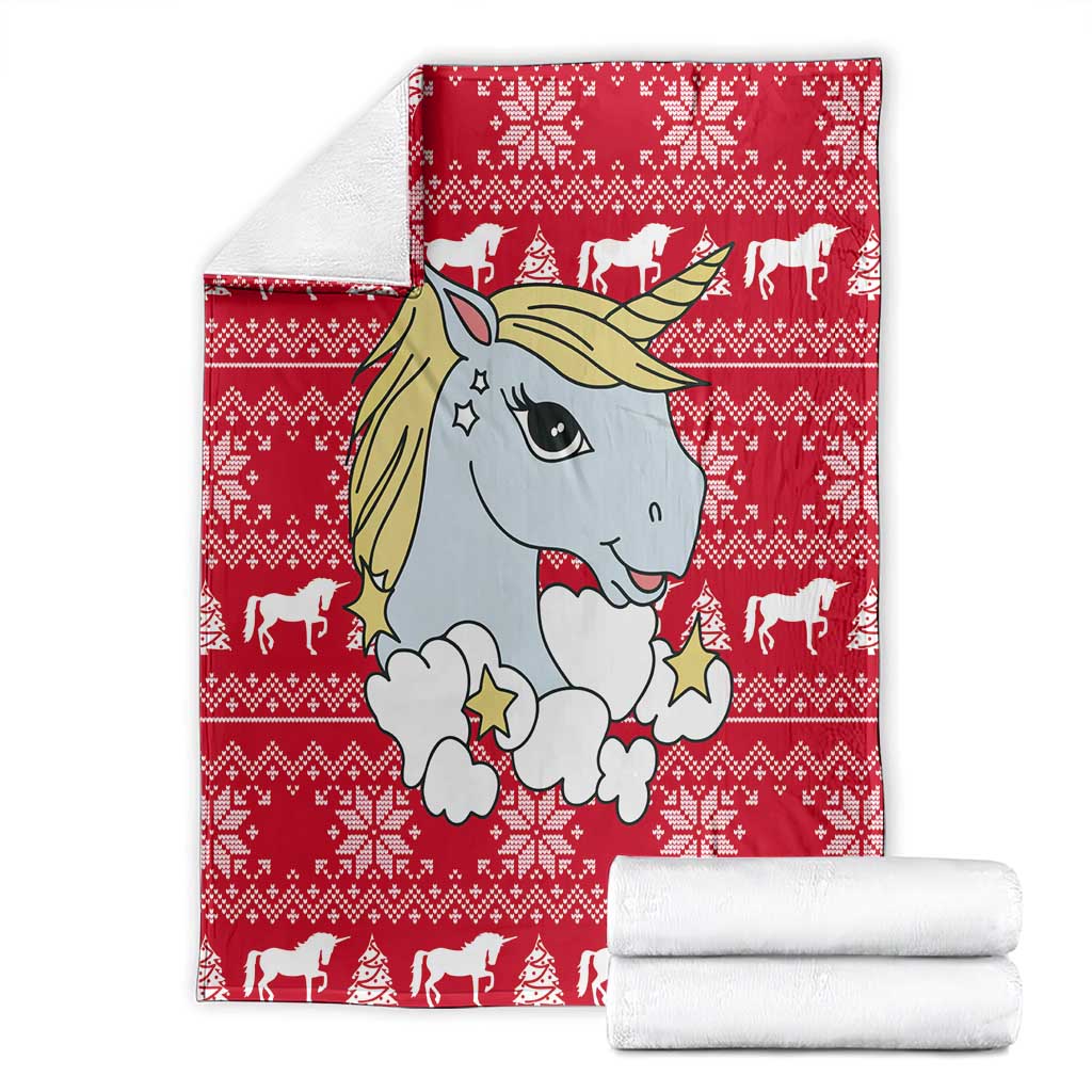 Lovely Unicorn Christmas Blanket Xmas Holiday Patterns - Wonder Print Shop