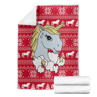 Lovely Unicorn Christmas Blanket Xmas Holiday Patterns - Wonder Print Shop