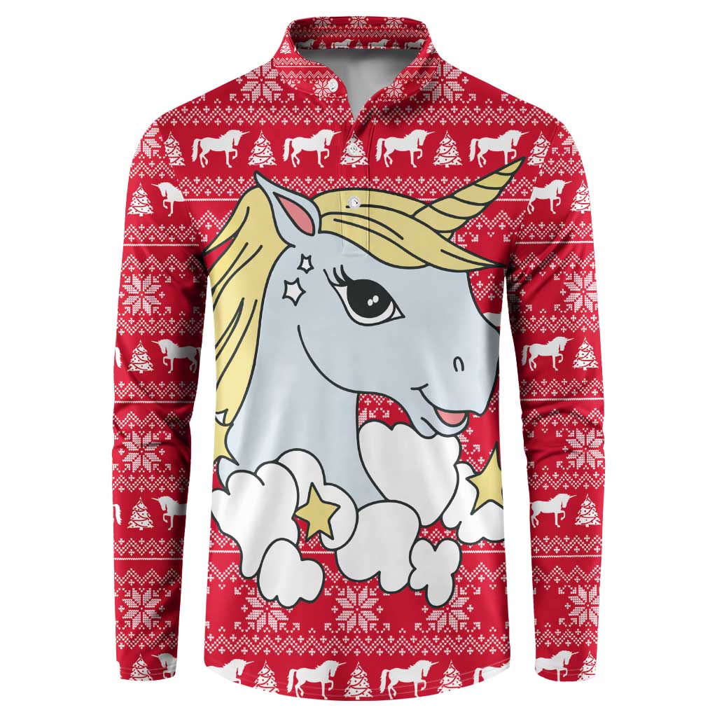 Lovely Unicorn Christmas Button Sweatshirt Xmas Holiday Patterns - Wonder Print Shop