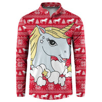 Lovely Unicorn Christmas Button Sweatshirt Xmas Holiday Patterns - Wonder Print Shop