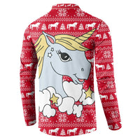 Lovely Unicorn Christmas Button Sweatshirt Xmas Holiday Patterns - Wonder Print Shop