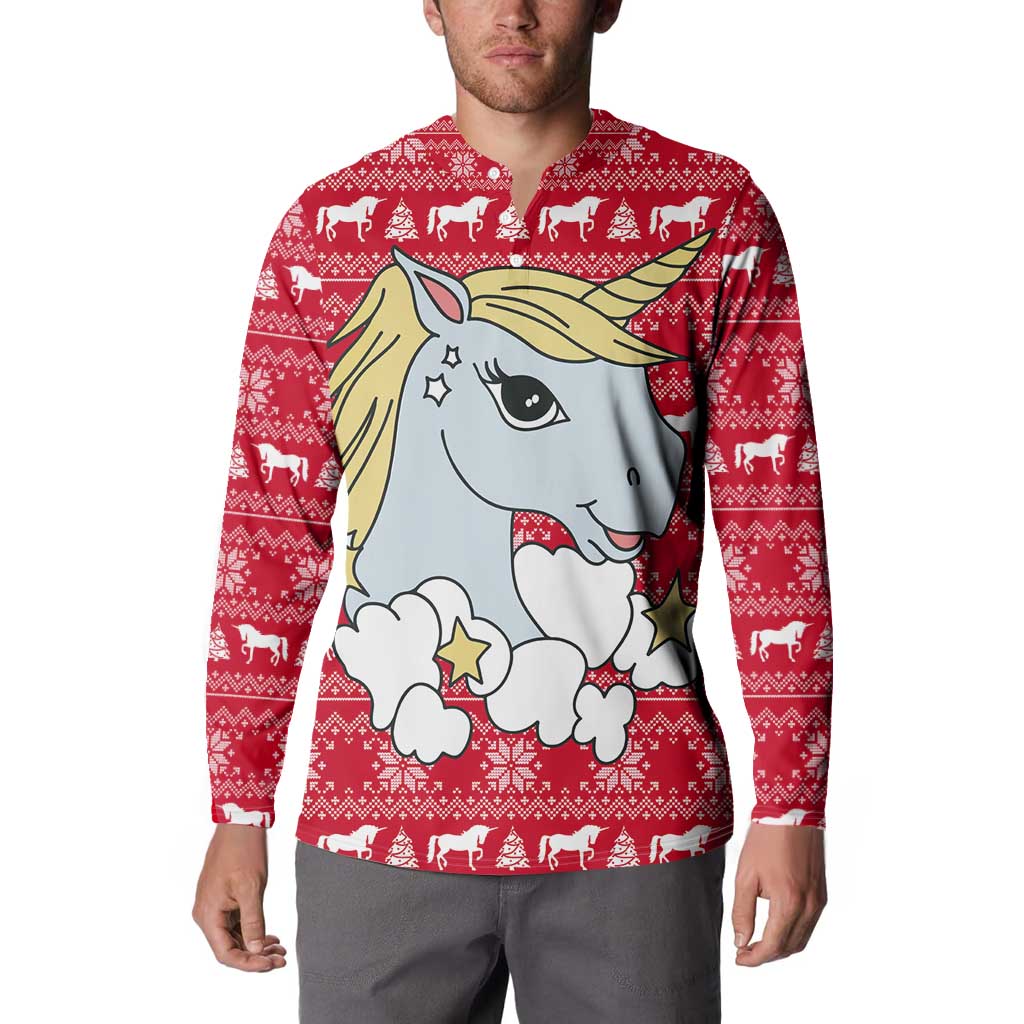 Lovely Unicorn Christmas Button Sweatshirt Xmas Holiday Patterns - Wonder Print Shop