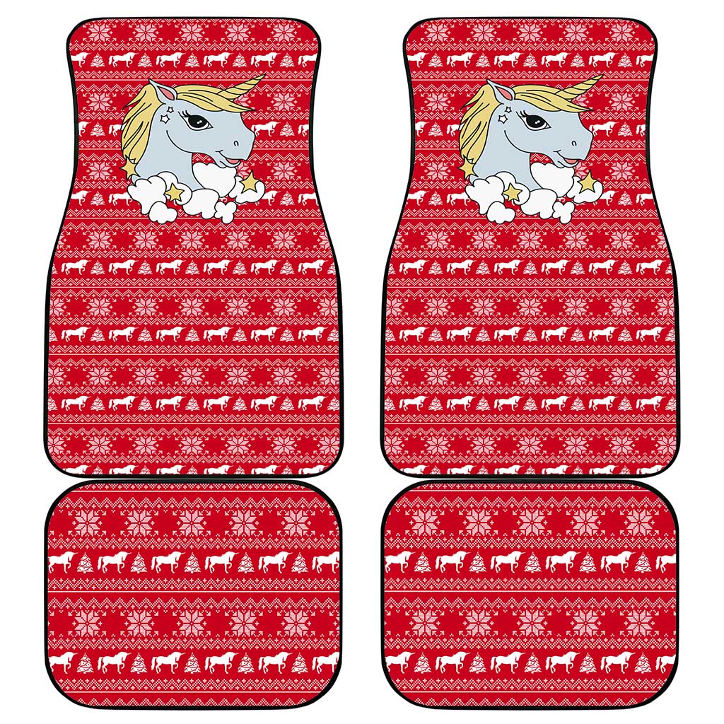 Lovely Unicorn Christmas Car Mats Xmas Holiday Patterns - Wonder Print Shop