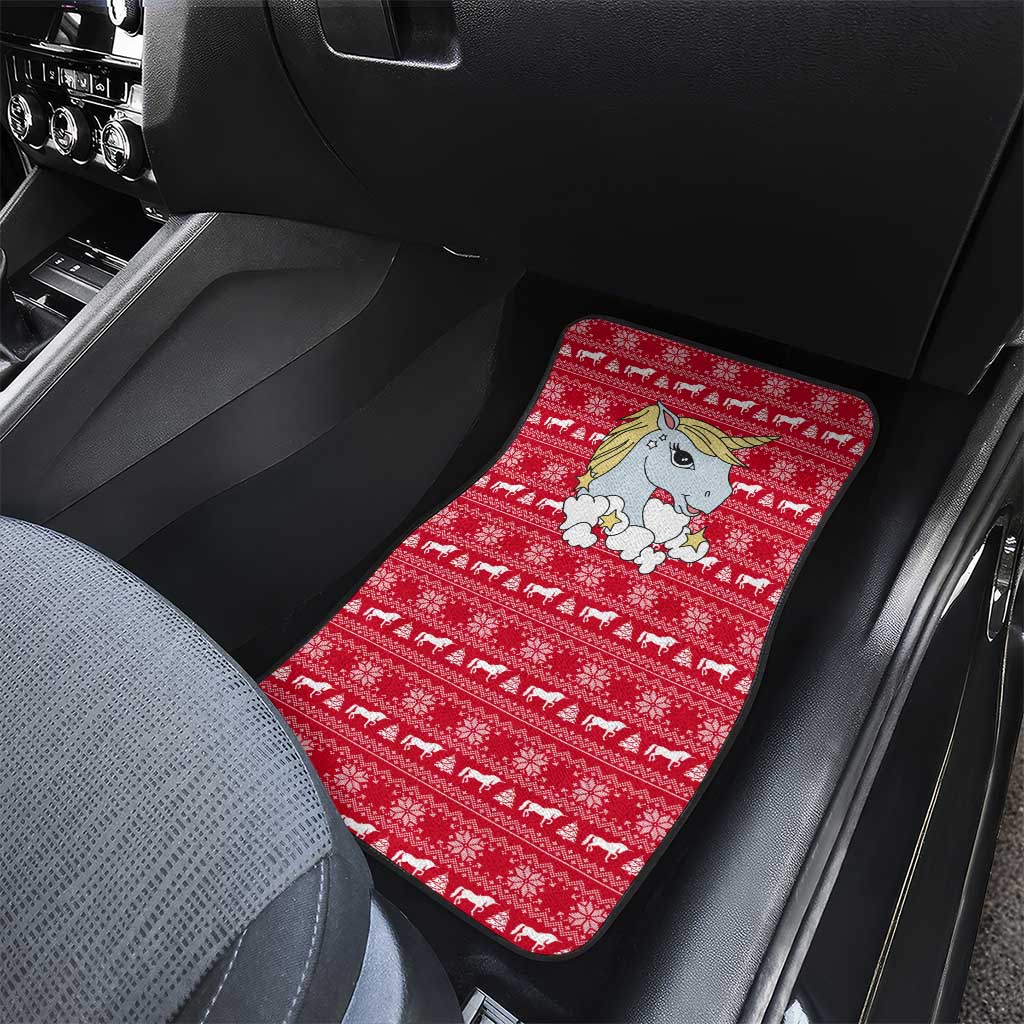Lovely Unicorn Christmas Car Mats Xmas Holiday Patterns - Wonder Print Shop