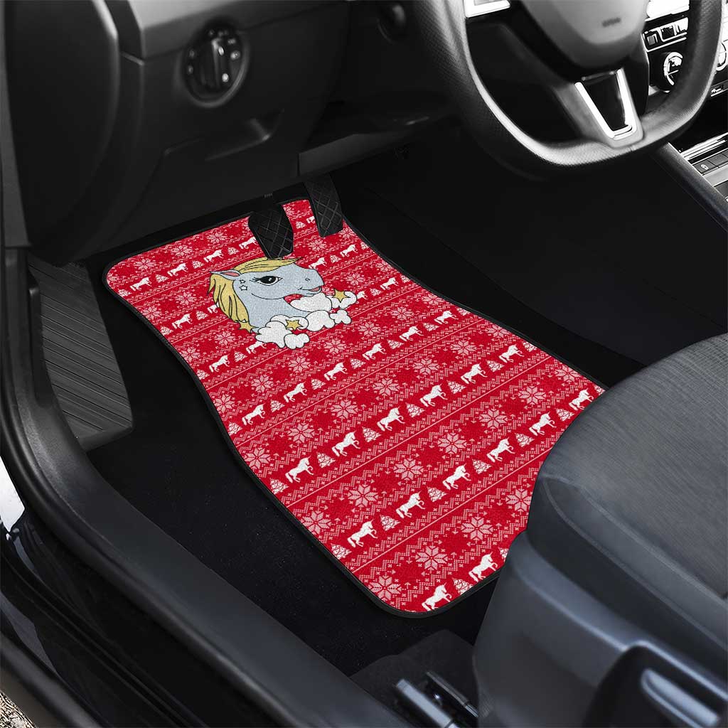 Lovely Unicorn Christmas Car Mats Xmas Holiday Patterns - Wonder Print Shop