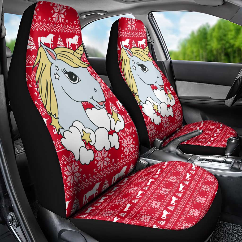 Lovely Unicorn Christmas Car Seat Cover Xmas Holiday Patterns - Wonder Print Shop