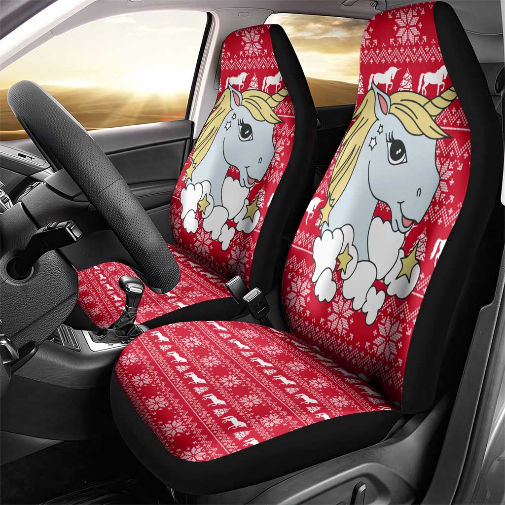 Lovely Unicorn Christmas Car Seat Cover Xmas Holiday Patterns - Wonder Print Shop