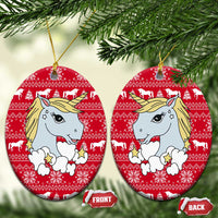 Lovely Unicorn Christmas Ceramic Ornament Xmas Holiday Patterns - Wonder Print Shop
