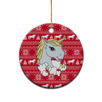 Lovely Unicorn Christmas Ceramic Ornament Xmas Holiday Patterns - Wonder Print Shop