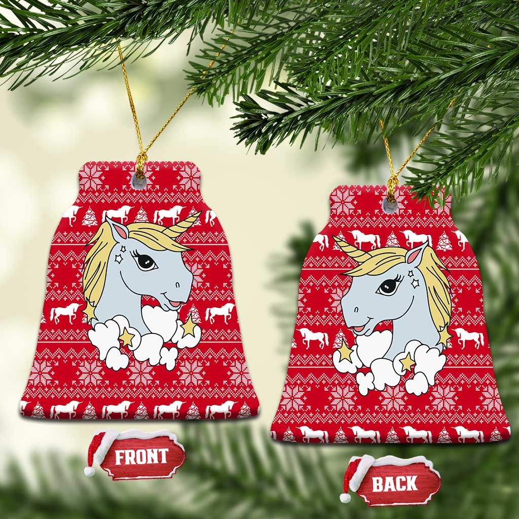 Lovely Unicorn Christmas Ceramic Ornament Xmas Holiday Patterns - Wonder Print Shop