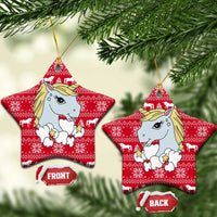 Lovely Unicorn Christmas Ceramic Ornament Xmas Holiday Patterns - Wonder Print Shop