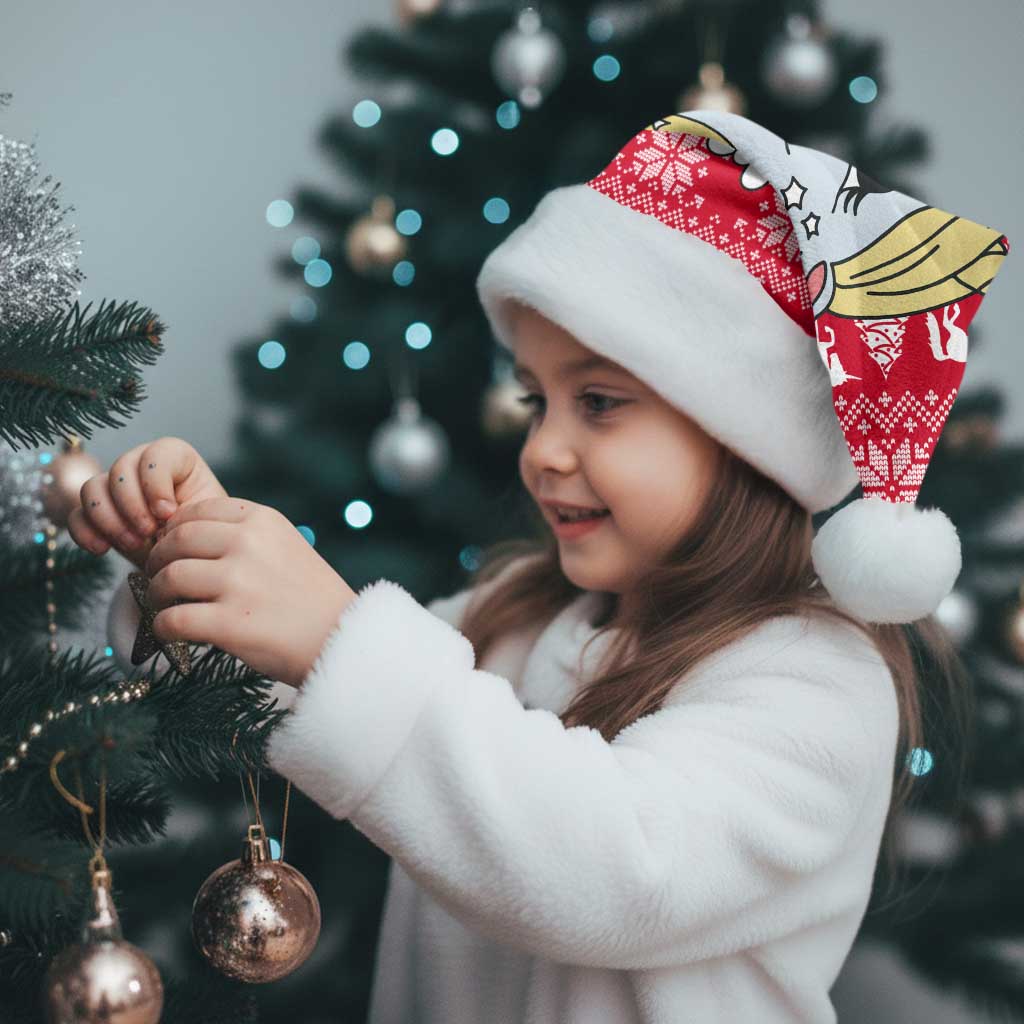 Lovely Unicorn Christmas Santa Hat Xmas Holiday Patterns - Wonder Print Shop