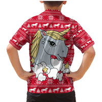 Lovely Unicorn Christmas Family Matching Mermaid Dress and Hawaiian Shirt Xmas Holiday Patterns - Wonder Print Shop