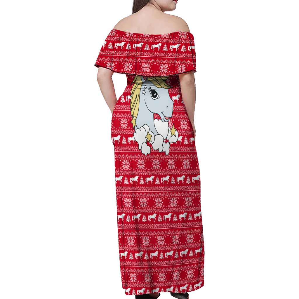 Lovely Unicorn Christmas Family Matching Off Shoulder Maxi Dress and Hawaiian Shirt Xmas Holiday Patterns - Wonder Print Shop